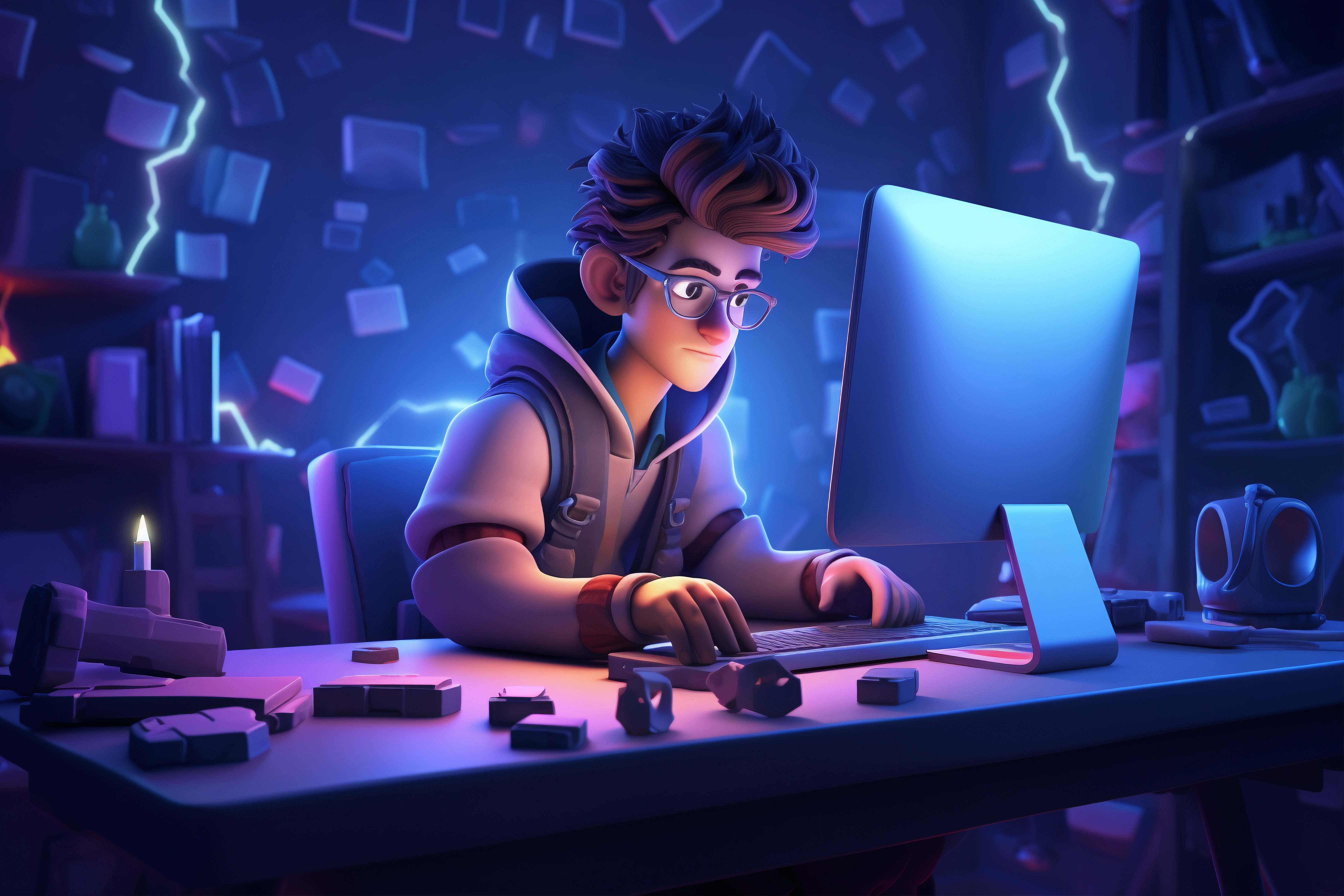 Person working on computer